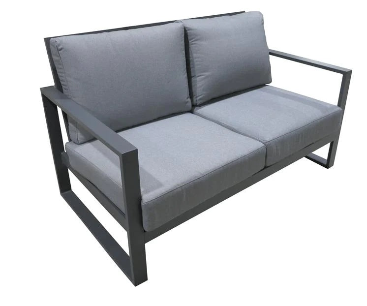 Eden Double Aluminium Lounge - Charcoal