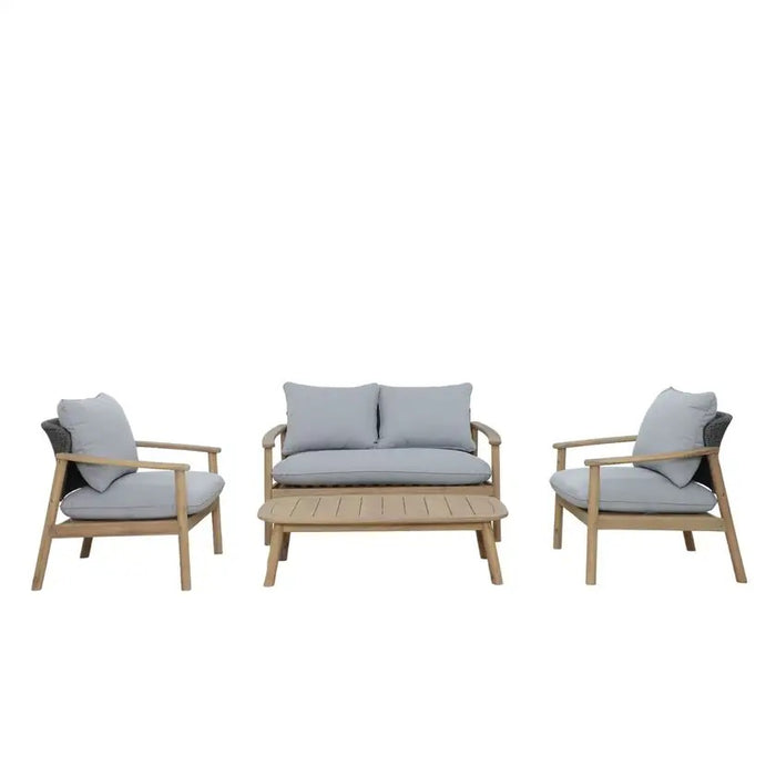 Astrid 4 seat Outdoor Timber and Woven Rope Lounge