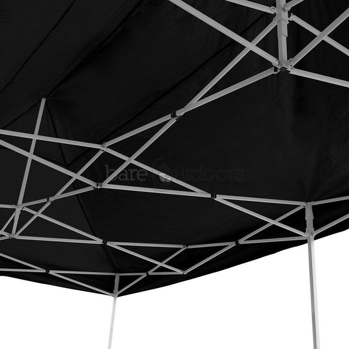 3m x 6m Folding Outdoor Gazebo Marquee Black - Bare Outdoors